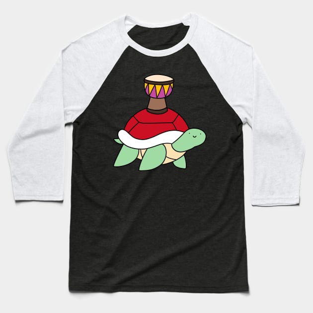 Turtle and Little Djembe Baseball T-Shirt by saradaboru